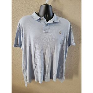Polo Ralph Lauren Men's Light Blue Pima Soft Touch Short Sleeve Polo Shirt XL